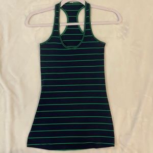 Lululemon Racerback NavyBlue/Kelly Green Strips